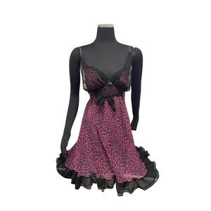 Betsy Johnson Animal Print Pink Black Intimates